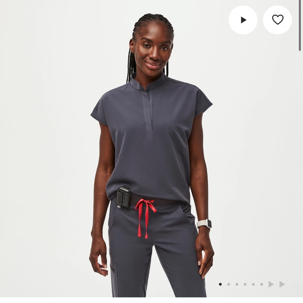 Figs Dark Gray Blouse